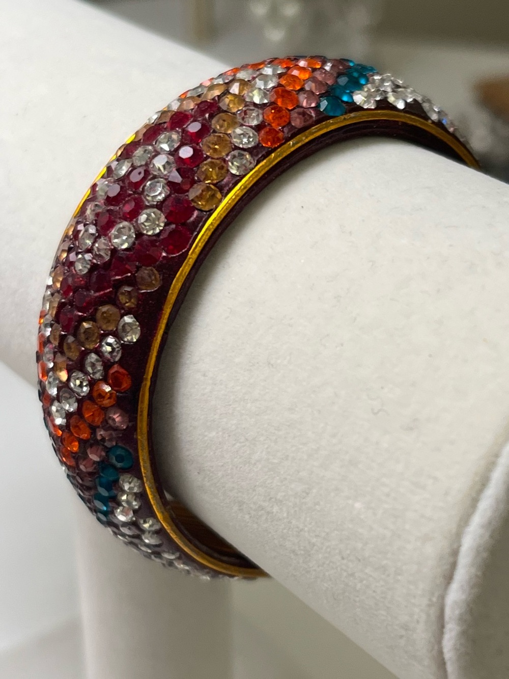Multi Color Rhinestone Bangle Size 2.2 - Picture 2 of 5